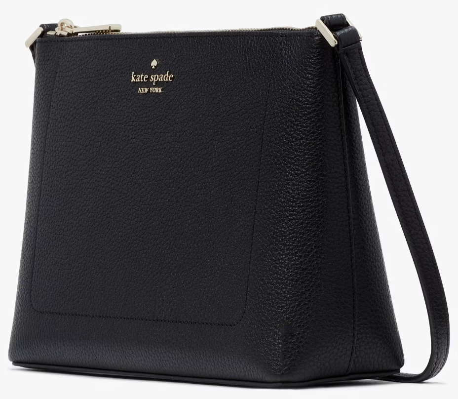 Kate Spade Leila Crossbody Bag Black Pebbled Leather Purse KG464 NWT $299 FS