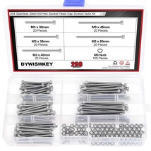 Dywishkey 200 Pieces M3 X 30Mm/35Mm/40Mm/45Mm/50Mm Stainless Steel 304 Hex - $35.93