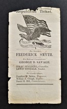 1866 Antique Political Republican Campaign New Hampshire Ticket Smyth Governor - £70.02 GBP