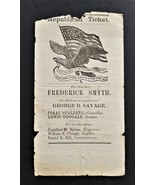 1866 antique POLITICAL REPUBLICAN campaign New Hampshire TICKET SMYTH go... - £70.36 GBP
