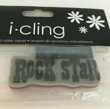 Studio G Cling Rubber Stamp Saying Party Like a Rock Star Words Birthday Card - £4.20 GBP