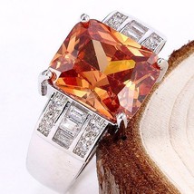 Lovely NEW Square Cut 3.5 Carat Morganite Ring~Sterling Silver~Sz  8~W/Gift Bag - £31.06 GBP