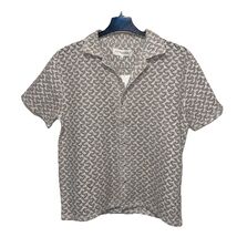 San Francisco Work Shirts Mens Crochet Lace Button Down Beige SZ M NEW - $58.41