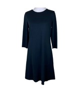 J Jill Ponte Dress Womens Small Black Knit Midi Seamed Stretch Casual Work  - $327.28 MXN