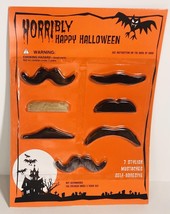 VTG 7 Stylish Mustaches Adhesive Horribly Happy Halloween - £3.19 GBP