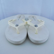 Coach Women Flip Flop Shoes Abbigail White Synthetic Slip On Size 7 Medium - £17.55 GBP