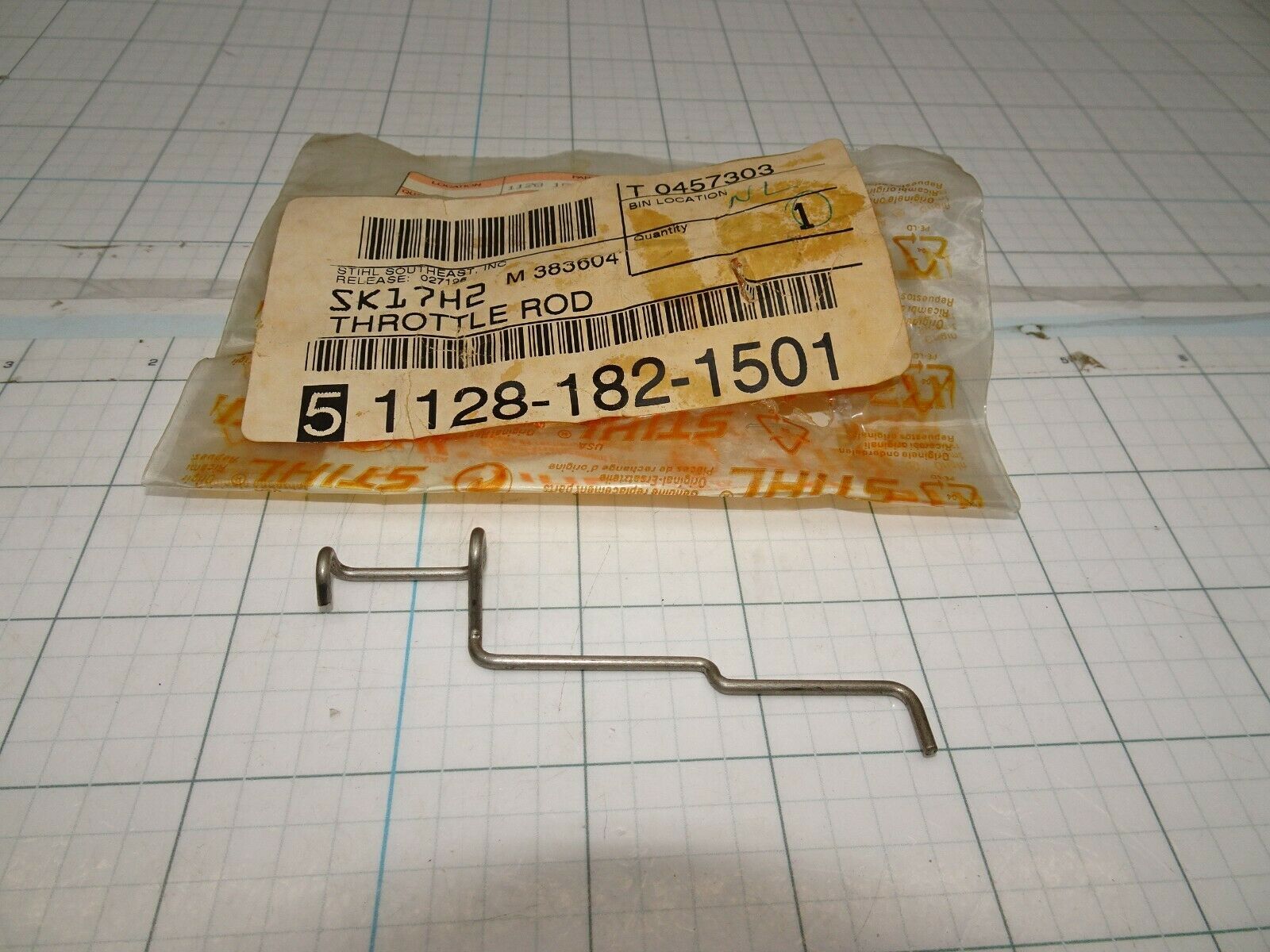 Stihl 1128 182 1501 Throttle Rod  OEM NOS - $19.33