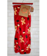 Christmas Gingerbread Man Candy Cane Throw Blanket Artisan Red 50x70 Bak... - £30.93 GBP