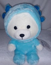Cute &amp; Cuddly Polar Bear in Blue Axolotl Outfit 10&quot;H Small Plush New - £9.25 GBP