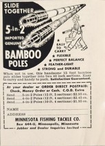 1952 Print Ad Slide-Together Bamboo Fishing Rods Minnesota Tackle Minnea... - $8.26