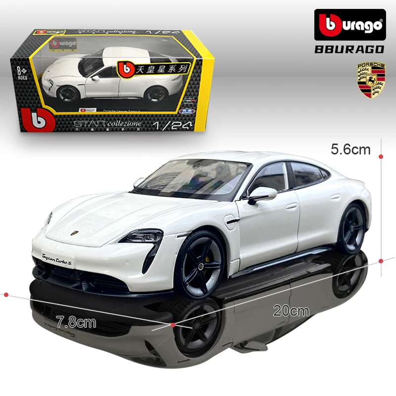 Bburago 1:24  Taycan Turbo S Toys Cars Alloy Simulation Static 911 Vehicles Coll - £107.83 GBP