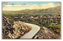 Birds Eye View From Scenic Drive EL Paso Texas TX UNP Linen Postcard N18 - £2.68 GBP
