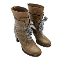 Brunello Cucinelli Leather Lace-Up Boot Size EU 38 - $466.57