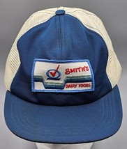 VTG Smith&#39;s Dairy Foods Mesh Snapback Trucker, Farmer Hat/Cap, MADE in USA - £14.41 GBP