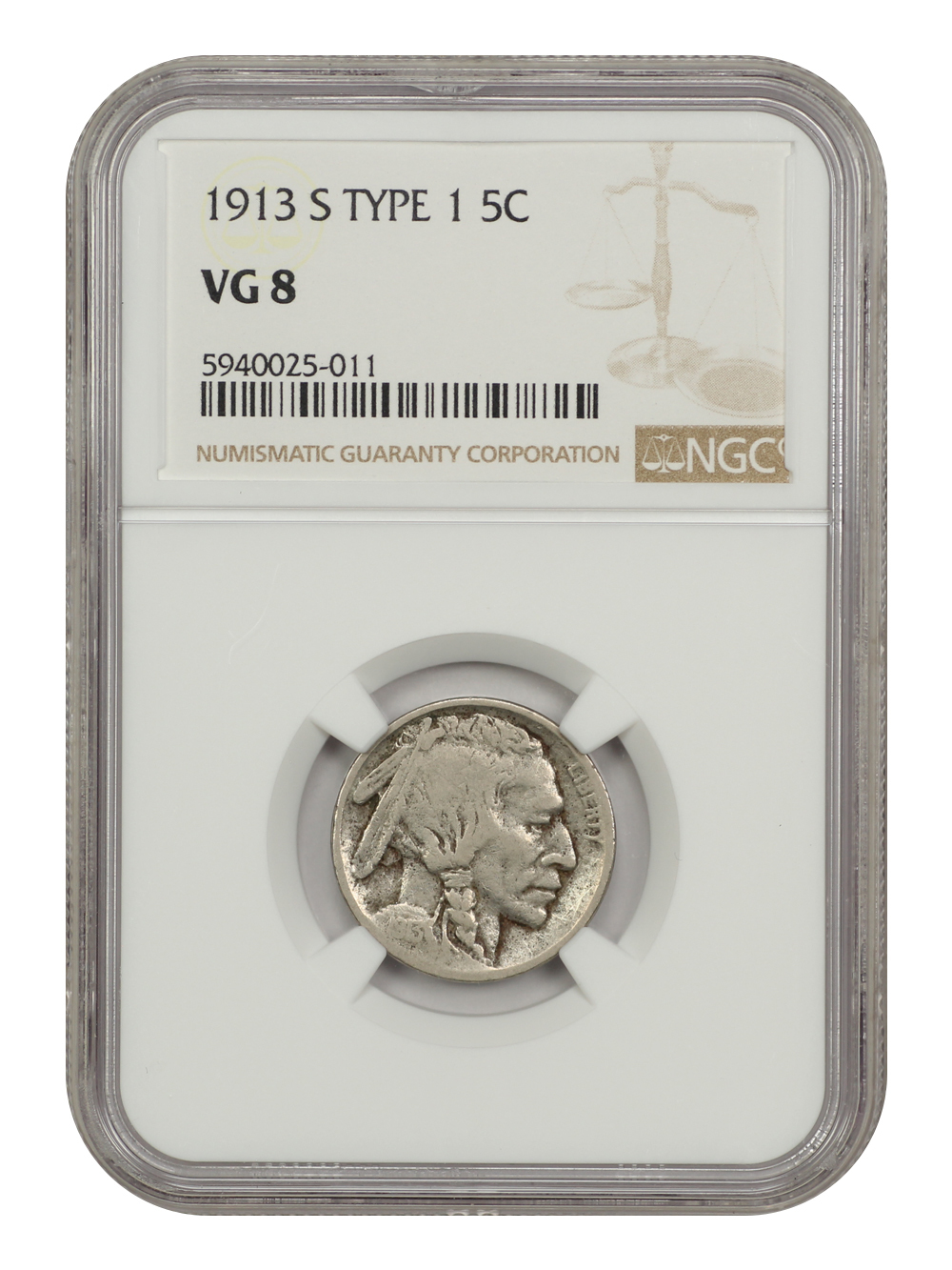 Primary image for 1913-S 5C Type 1 NGC VG08