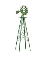 8 Feet Windmill Metal Ornamental Wind Wheel Weather Resistant-Green - Co... - $2,589.52 MXN