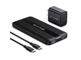 RAVPower 10000mAh Power Bank, Dual Outputs Portable Charger, USB-C PD 20... - $45.99