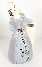 Weil Ware 10&quot; Lady Girl Vase Planter California Pottery Butterfly Dress Lavendar - £23.26 GBP