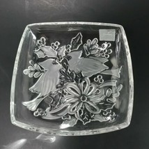 Gorham Holiday Traditions Christmas Cardinals 8&quot; Square Serving Bowl Cry... - £13.55 GBP