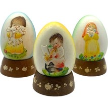 ANRI Toriart Annual Easter Egg Italy Vintage 1970s 1980s Lot of 3 Carved Wooden - £7.47 GBP