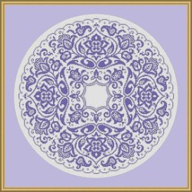 Antique Floral Motif 1 Round Tapestry Monochrome Cross Stitch pattern PDF Format - £3.14 GBP