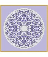 Antique Floral Motif 1 Round Tapestry Monochrome Cross Stitch pattern PD... - £3.19 GBP