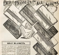 1900 Bed Blankets Seasonal Advertisement Victorian Sears Roebuck 5.25 x 7&quot;  - $19.99