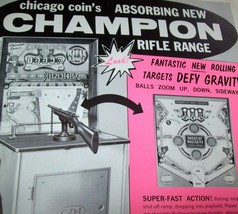 Champion Rifle Gun Range FLYER Original NOS Chicago Coin 1962 Pinball Ga... - £21.64 GBP