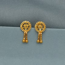 Dainty Small 20k Yellow Gold Stud Earrings, Handmade gold earrings for women, in - £109.51 GBP