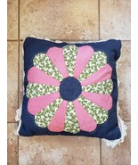 Quilt Quilted Flower Accent Pillow Lace Edge Handmade Country Primitive ... - £23.22 GBP
