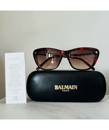 BALMAIN 56mm Modified Cat Eye Sunglasses, Polarized, Designer, Red Torto... - $2,402.13 MXN