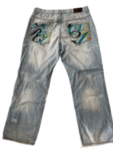 Vintage Men&#39;s RocaWear Embroidered Logo Pockets Denim Jeans Size 40x31 - £21.66 GBP