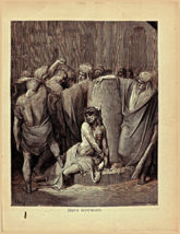 1890 Gustave Dore Victorian Woodcut Print Jesus Scourged Story Of Jesus DWC4 - £50.85 GBP