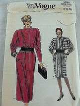 Vintage Vogue 9095 Misses 1980s Dress Sewing Pattern Size 8 10 12 Should... - $14.84