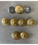 Assorted Lot of 9 US Military Uniform Coat Jacket Buttons - $13.39 CAD
