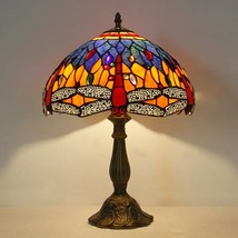 Tiffany Dragonfly Stone Table Lamp Bedroom Living Room Retro - £120.90 GBP+