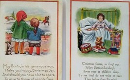Vintage Christmas Postcards Lot Of 2 Children Dog Toys Whitney Embossed Antique - £14.08 GBP