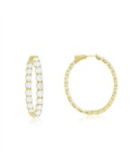 Diana M Jewels Women&#39;s Lab Grown Inside Out Diamond Hoops... - $11,219.67