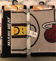 Pack of 2 FANMATS NBA Miami Heat Basketball Court Carpet Mats Runner 24x44 - £29.14 GBP