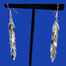 Silver Tone Pierced Earrings Dangle Light Catchers Prom Wedding Sparklin... - £12.71 GBP