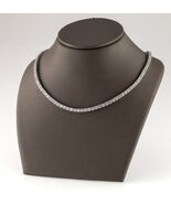 Sterling Silver Cubic Zirconia Tennis Necklace Dainty 16&quot; - €314,04 EUR