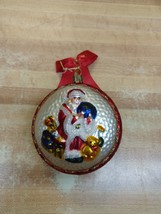 Waterford Blown Glass Christmas Ornament Santa with Globe Double Sided  - £11.86 GBP
