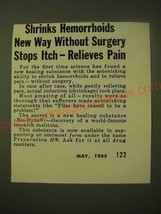 1966 Preparation H Ointment Ad - Shrinks Hemorrhoids new way without Surgery  - £14.48 GBP