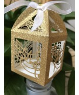 100pcs Glitter Gold Laser Cut Wedding Gift Boxes,Wedding Favors,sweet Boxes  - $48.00