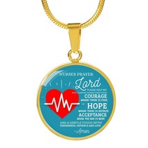 Nurse Prayer Circle Necklace Stainless Steel or 18k Gold 18-22&quot; - £34.29 GBP+