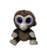 Beanie Boos TY -COCONUT 6” Brown Monkey Plush Big Purple Glittery Eyes - £8.40 GBP
