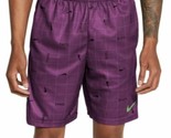 Nike Training Shorts Men&#39;s Dri-Fit Logo Grid Print Violet Purple CZ24375... - $34.94