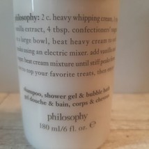 Philosophy Fresh Cream Shampoo Shower Gel &amp; Bubble Bath 6 oz New Sealed - £14.34 GBP