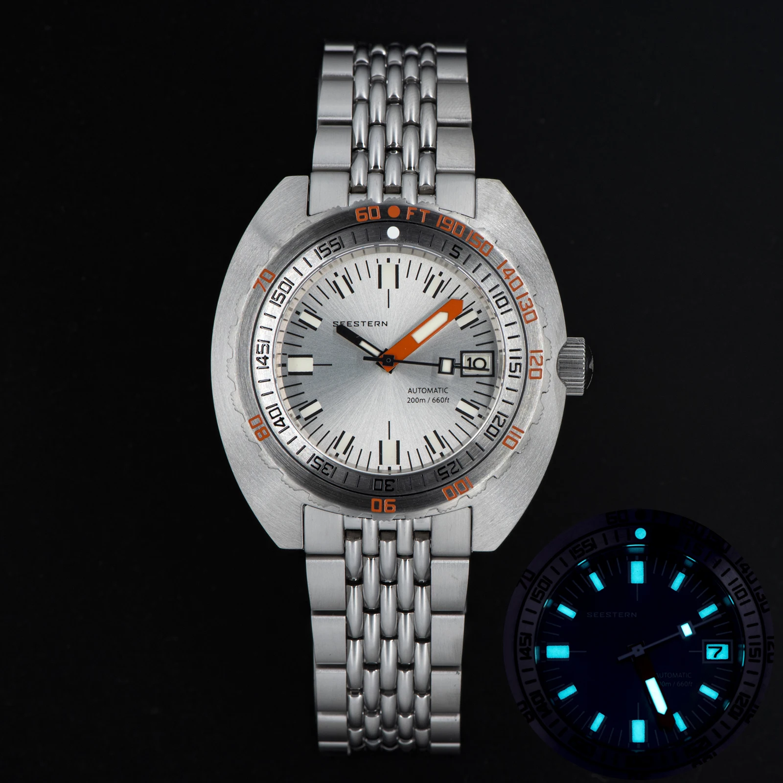Watch Diving Men Automatic Mechanical Sapphire Glass Luminous Date Water... - $418.37
