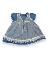 Vtg Jolene Baby Girl Blue Lace Apron Overlay Dress USA Made Sleeveless S... - £15.18 GBP